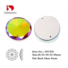 DZ 1071 with 2 hole round crystal AB with two holes rhinestones